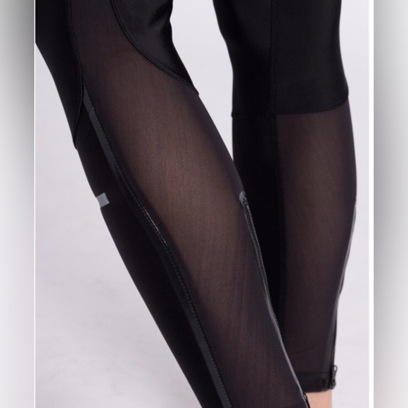 Adidas by Stella McCartney $95 Women's Run Long Leggings Black Zip Pants - Picture 4 of 16